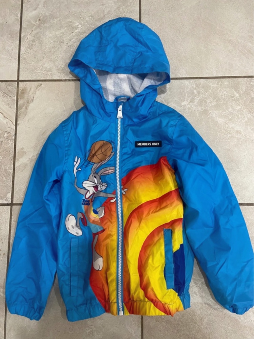 Members Only Blue Kids' Bugs Bunny Basketball Hooded Windbreaker